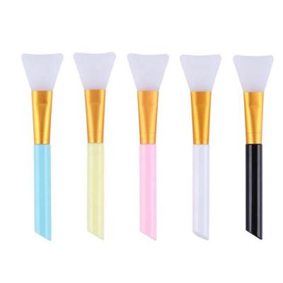 China Hot Selling Makeup Products Tool DIY Olive Silicone Face Mask Brush Aluminum Facial Mask Applicator Soft Face Mask Brush for sale