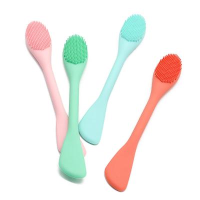 China facial cleansing & Dual Face Mask Applicator Beauty Tool Silicone Face Mask Brush Applicator For Lotion Cream Moisturizer for sale