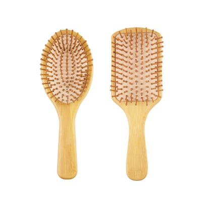 China Waterproof Eco Friendly Square Round Bamboo Bristle Nylon Hair Brush For Dry Hair Styling for sale