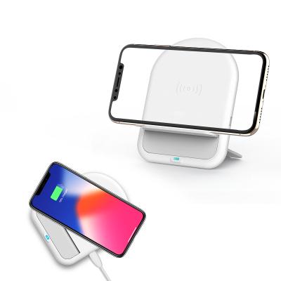 China Wireless Cell Phone Charging Two-in-One Wireless Charger Stand - Vertical Foldable Multifunctional Phone 10W Fast Wireless Charging Wireless Charger for sale