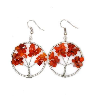 China Natural CLASSIC Crystal Tree Earrings FJ Crystal Gravel Lucky Tree Wishing Tree Earrings for sale