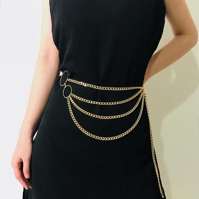 China Luxury Hiphop personality alloy body chain waist chain fashion tassel simple wild sexy multi-layer light body chain for sale