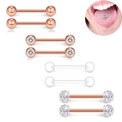 China FASHIONABLE Lady Simple Stainless Steel Lost Ring Tongue Jewelry Set Wholesale Nail Jewelry Combination Piercing Party Gift for sale