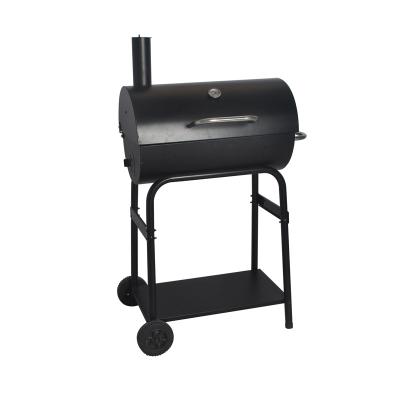 China Easily Assembled SEJR Classic Black Charcoal Barrel Smoker BBQ Grill 82*70*127cm for sale