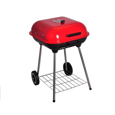 China SEJR Easily Assembled 18 Inch Charcoal BBQ Red Portable BBQ Grill Outdoor BBQ Grill 69X47X47cm for sale