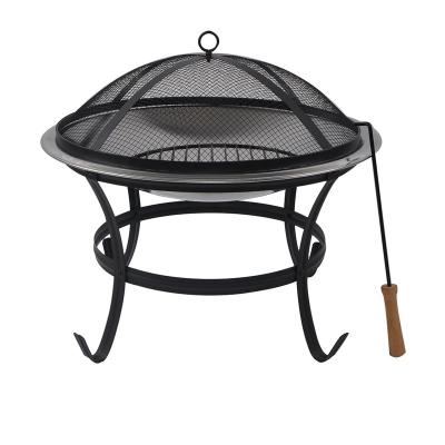 China SEJR Stocked Fire Pit Garden Wood Burning Fire Pit Outdoor Fire Basket 22 Inch Stainless Steel for sale