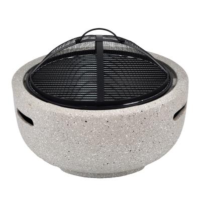 China SEJR Outdoor Round Magnesium Oxide Wood Burning Patio Fire Pit MgO Garden Stove FirePits for sale