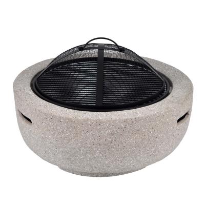 China Patio SEJR 24 Inch Outdoor Round MgO Garden Fire Mine Oxide Magnesium Wood Burning Stoves FirePits for sale