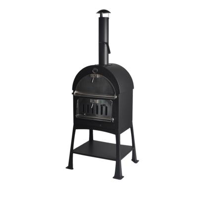 China Small indoor and outdoor black wood bakery pizza oven with fireplace for sale