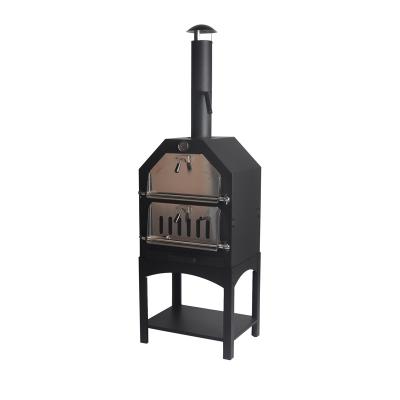 China Outdoor Mini Black Steel Home Used Charcoal Wood Fired Pizza Oven for sale