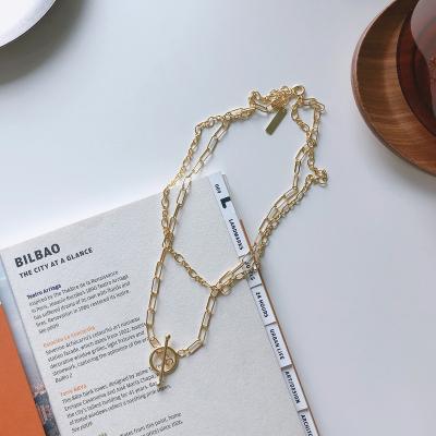 China New Model S925 Sterling Silver To Buckle Hot Design FASHIONABLE European Style Double Chain Short Necklace For Lady for sale