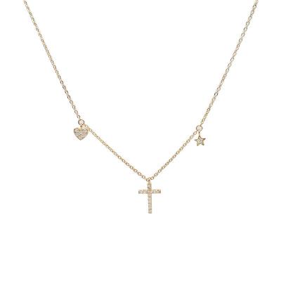 China 2022 CLASSIC new brand design sense of simplicity and temperament accessories cross clavicle chain for women for sale