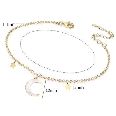 China 2022 Most Fashionable Charm Bracelet Nickel Free S925 Sterling Silver Moon Luxury Jewelry for sale