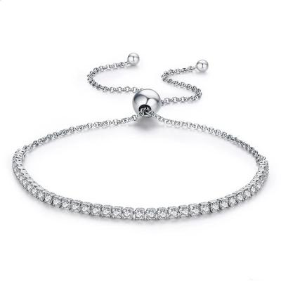 China Lady's High Quality Nickel Free Adjustable Tennis Bracelet From Sterling Silver S925 for sale