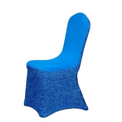 China Simple Wholesale Luxury Polyester Spandex Stretch Star Chair Bright Silk Shiny Cover For Wedding Banquet Party for sale