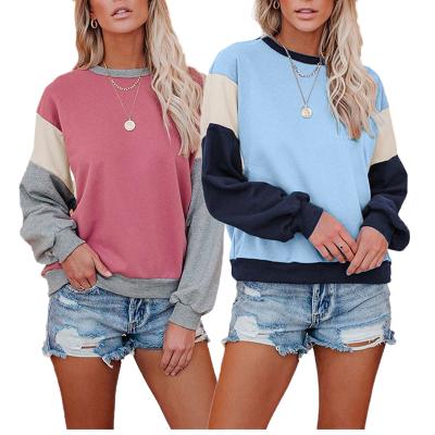 China Wholesale Oversized Color Block Long Sleeve Anti-wrinkle Pullover Crewneck Organic Cotton Sweatshirt for sale