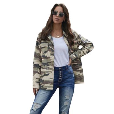 China New Arrival Breathable Women Camouflage Print Casual Long Sleeve Tops Blouse Service Jacket for sale