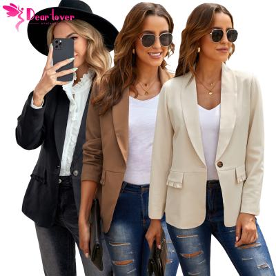 China Wholesale Button Pocket Collar Lapel Jacket Office Woman Anti-wrinkle New Design New Design Fashion Formal Blazer For Women for sale