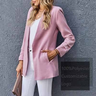 China Custom Female Fashion Anti-wrinkle Work Ladies Formal Women's Suits Blazers Coats Uptown Girl Pocketed Woman Tuxedo for sale