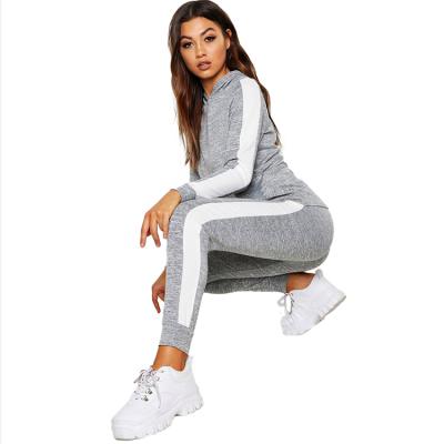 China Style Women's Breathable Heather Side Panel Tracksuit Training Hoodie Matching Style Combed Cotton Sweatsuit for sale