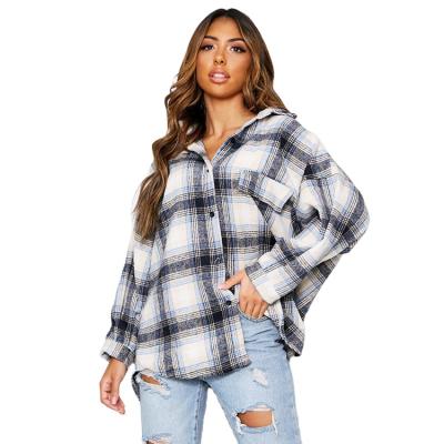 China Manufacturer Brushed Flannel Oversized Anti Pilling Pro Control Shirt Girls Curved Edge Dropped Shoulder Extra Long Shirts for sale