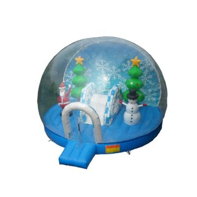 China Indoor +Outdoor Entertainment Christmas Bouncy Santa Castle Inflatable Snow Globe for sale