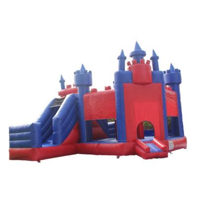 China Indoor Entertainment Banner +Outdoor Themed Bounce Castle With Slide Jumping Inflatable Castle for sale