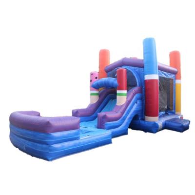 China New +Outdoor Indoor Entertainment Inflatable Bouncy Castle With Pool Slide for sale