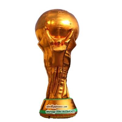 China Indoor +Outdoor Entertainment Advertising Inflatable Golden Soccer Football World Cup For Sale for sale