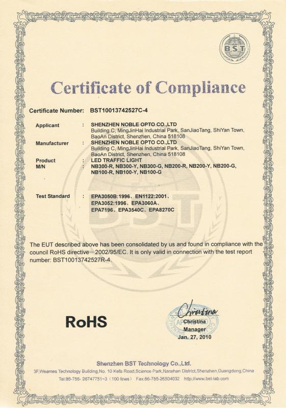 RoHS - Shenzhen Noble Opto Co., Ltd.