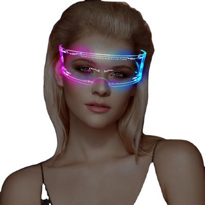 China Light Up LED Glasses Party 2021 New Fashion Leading Glasses Tech Futuristic Cyberpunk Light Up Glasses LED Party for sale