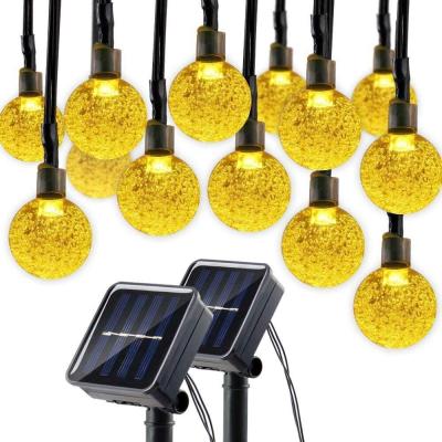 China Solar Powered Festival Decoration Outdoor 20ft Fairy String Light Crystal Ball Holiday Party 30 LED Bubble Decoration for sale