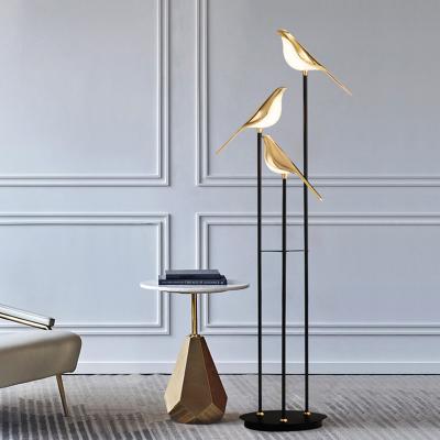 China Modern Fancy Living Room Bedroom Hotel Indoor Lighting Standing With Bird Shadow Led Floor Lamp for sale