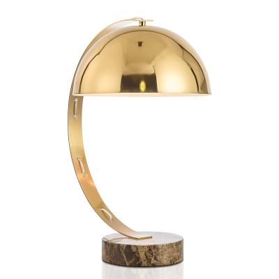 China Glamorous modern iron hotel room decoration gold bend e27 table light led table lamp for sale