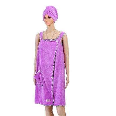 China Other Wholesale Soft Velvet Bath Towel Breast Bath Skirt Bathrobe Coral Water Quickly Dry for sale