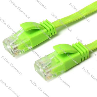 China Flat Thin Ethernet RJ45 Patch Leads Cat5e cat6 UTP 32AWG Network Flat Bare Copper Patch Cables 001 for sale