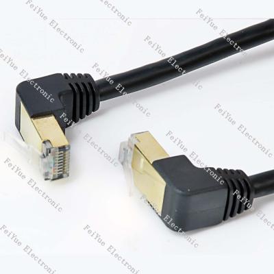 China Cabling System Shield RJ45 Network Cable Up Angle Down Angle 90 Degree Male CAT5e FTP/SFTP Ethernet Patch Cable for sale