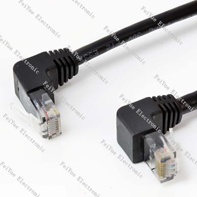 China Spotlight Network RJ45 UP Angle With Low Angle 90 Degree Cat6 UTP Ethernet Male Patch Cable for sale