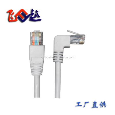 China 90 degree male / male RJ45 Ethernet cable up angle with straight snagless / molded truss cat6 UTP network patch cable Cat6 UTP for sale