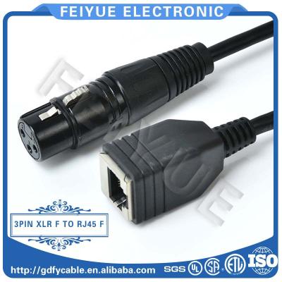 China Audio Projector DMX Cable 3pin XLR Male To Female RJ45 Adapter Stage Light Cable for sale