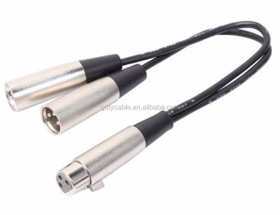 China Dual Microphone Microphone Cable 3pin Male To Female XLR Cable Splitter for sale