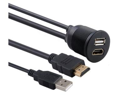 China Data Transfer Car Boat Dash Stream USB Mount A Male To A Female + HD-MI A Male To Female Extension Cable for sale