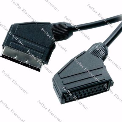 China High quality DVD player Europe audio&video 21P scart extension cable male to female (VCR/DVD/TV) for sale