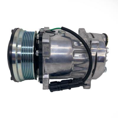 China 7H15 24V 6PK air conditioning compressor is suitable for Sinotruk Howo T5G082V77970-7023 ST180013 air conditioning compressor for sale