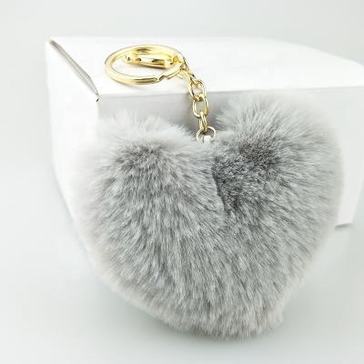 China Accessories key chain, 2022 raccoon fur key chain, fur rabbit bag charm fur key chain for sale