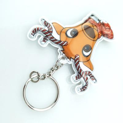 China High Quality Customized Hot Selling PVC Full Color Printing Animal Puffy Led Key Chain for sale