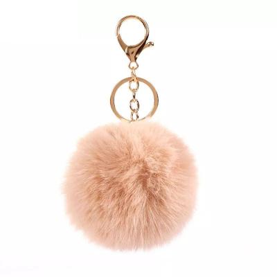 China Faux Rabbit Fur Key Chain Ball Pom Pom Keychain for sale