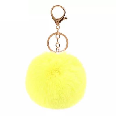 China Bag Charm Color Fur Pom Poms Ball Keychain for sale