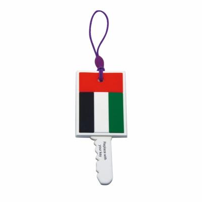 China Gift Wholesale OEM Customized Silicone Dubai Flag Logo Key Cover For Car Keys for sale