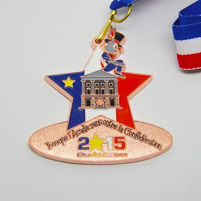 China Miraculous Metal 2D Metal Miraculous Enamel Custom OEM Award School Medals Copper Medallion For Souvenir for sale